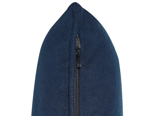 Blå polstret chaiselong i velour med armlæn moderne design symmetrisk til stuen