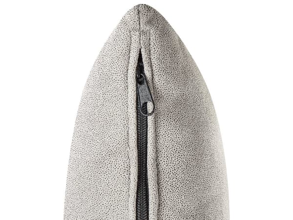 Beige grå velour chaiselong venstre quiltet afrundede armlæn sorte ben retro traditionel stil