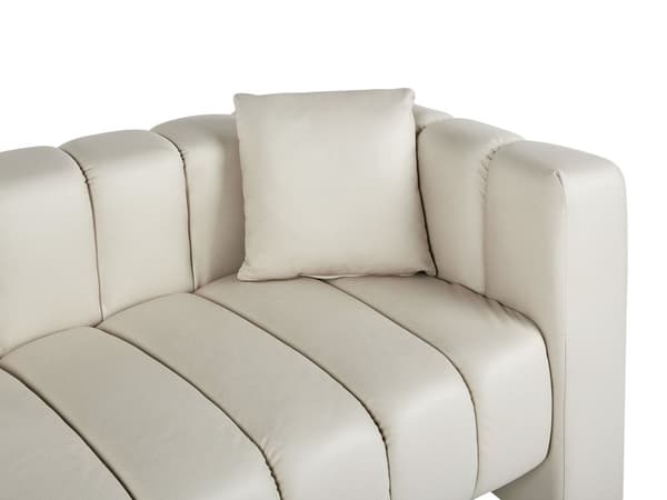 Chaiselong højre beige velour sorte ben polstret liggestol tyk sædehynde moderne glamour stil