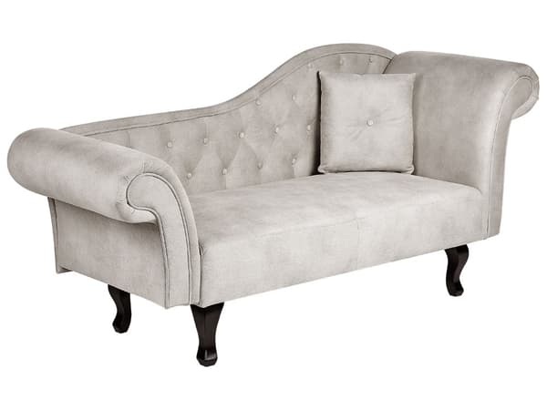Sittpuff Taupe sammet Knapptuftad klädsel Höger med kudde Retro traditionell stil Lätt att rengöra Husdjursvänlig