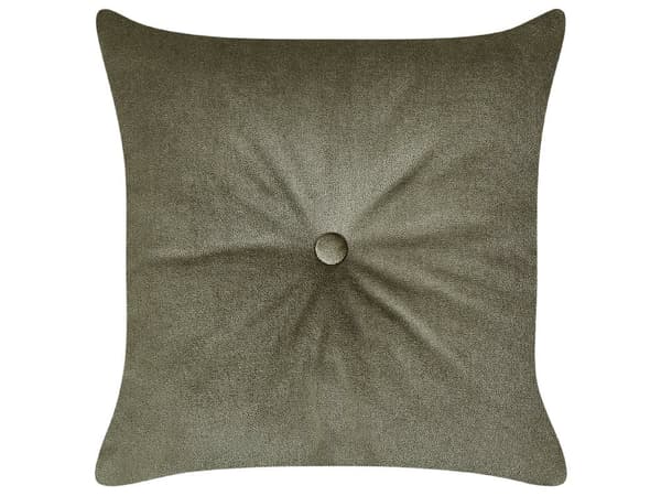 Sittpuff Olivgrön sammet Knapptuftad klädsel Höger med kudde Retro traditionell stil Lätt att rengöra Husdjursvänlig