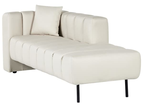 Vänstervänd Schäslong Off-White klädsel i sammet Svarta ben Sittdyna Modern Glam Design