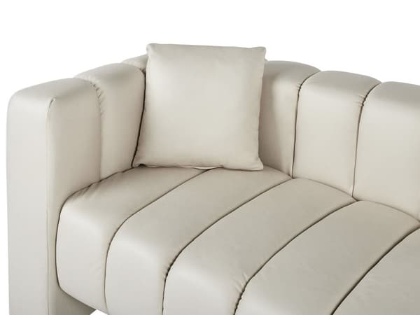 Vänstervänd Schäslong Off-White klädsel i sammet Svarta ben Sittdyna Modern Glam Design