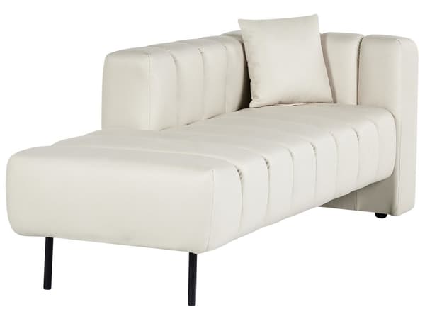 Högervänd Schäslong Beige klädsel i sammet Svarta ben Sittdyna Modern Glam Design