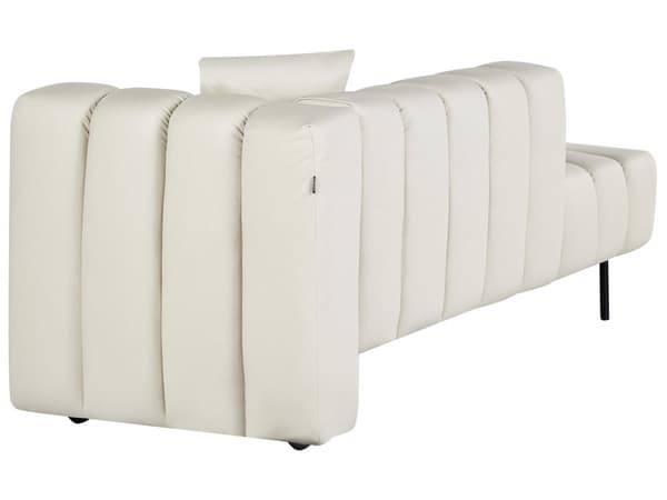 Högervänd Schäslong Beige klädsel i sammet Svarta ben Sittdyna Modern Glam Design