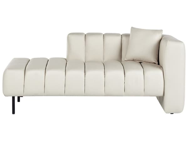 Högervänd Schäslong Beige klädsel i sammet Svarta ben Sittdyna Modern Glam Design