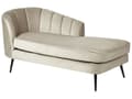 Miniatyrbillede 4 af 9: Chaiselong Beige Boucle Daybed med Ryglæn Sorte Metalben Gæsteseng Quiltet Multifunktionel Chaise Venstrevendt Sofa Moderne til Stuen