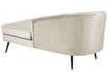 Miniatyrbild 5 av 9: Schäslong Beige klädsel i sammet Svarta metallben Vänster Modern design Vardagsrumsmöbler