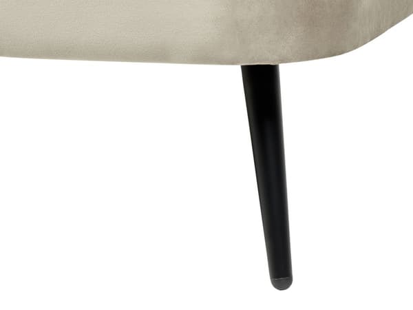 Schäslong Beige klädsel i sammet Svarta metallben Vänster Modern design Vardagsrumsmöbler