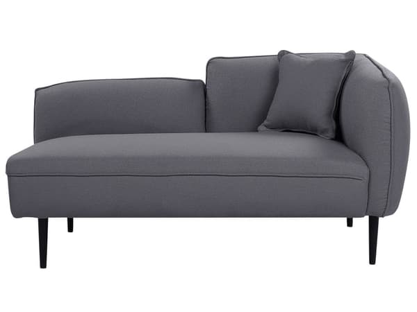 Chaiselong Mørkegråt boucléstof Metalben Højrehåndet med hynde Moderne design