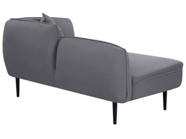 Chaiselong Mørkegråt boucléstof Metalben Højrehåndet med hynde Moderne design