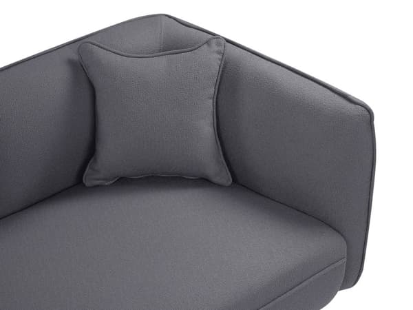 Chaiselong Mørkegråt boucléstof Metalben Højrehåndet med hynde Moderne design