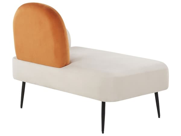 Divaani valkoinen oranssi 122 x 94 x 74 cm samettiverhoilu metalli oikeakätinen skandinaavinen