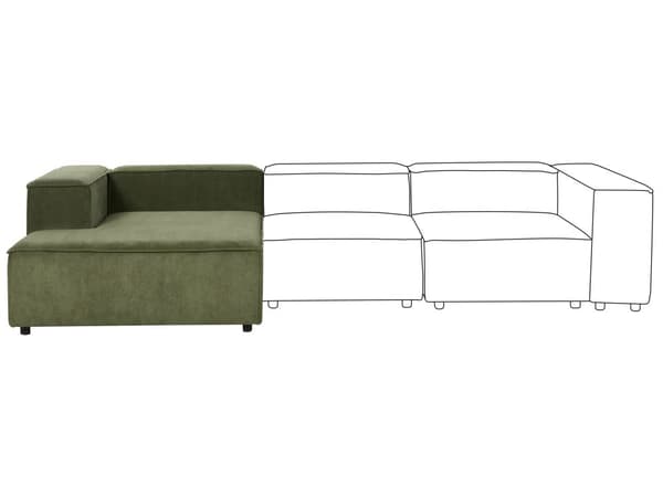 Divaani vihreä 2-istuttava vakosamettiverhoilu oikeak. modulaarinen moderni tyyli