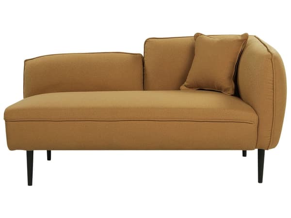 Schäslong Gult Boucle-tyg Metallben Höger med kudde Modern design