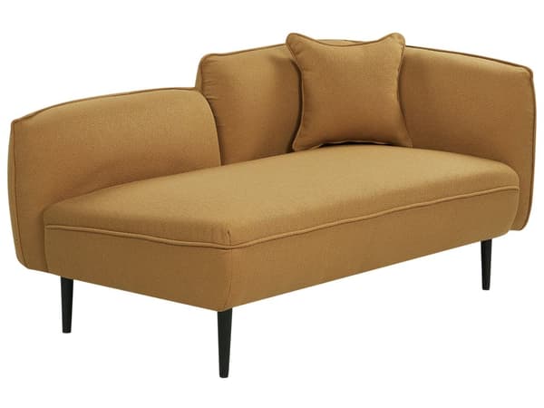 Schäslong Gult Boucle-tyg Metallben Höger med kudde Modern design