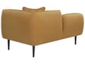 Miniatyrbild 6 av 11: Schäslong Gult Boucle-tyg Metallben Höger med kudde Modern design