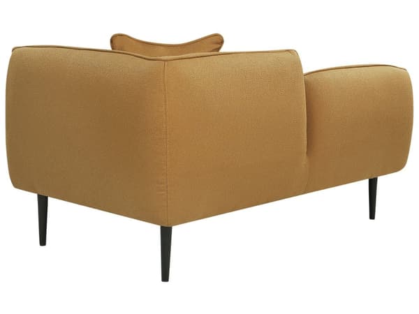 Schäslong Gult Boucle-tyg Metallben Höger med kudde Modern design