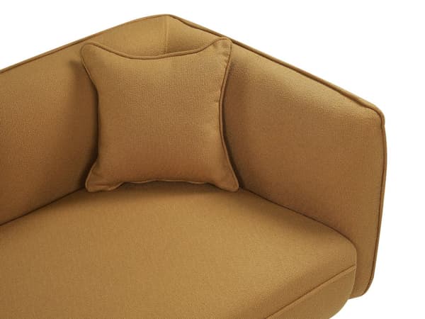Schäslong Gult Boucle-tyg Metallben Höger med kudde Modern design