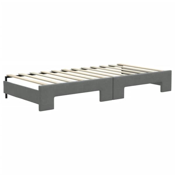 daybed med udtræk og madras 90x200 cm stof mørkegrå
