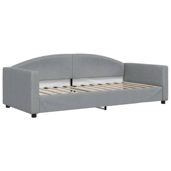 Dagbädd med madrass ljusgrå 90x200 cm tyg