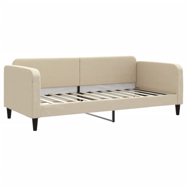 Dagbädd med madrass beige 90x200 cm tyg