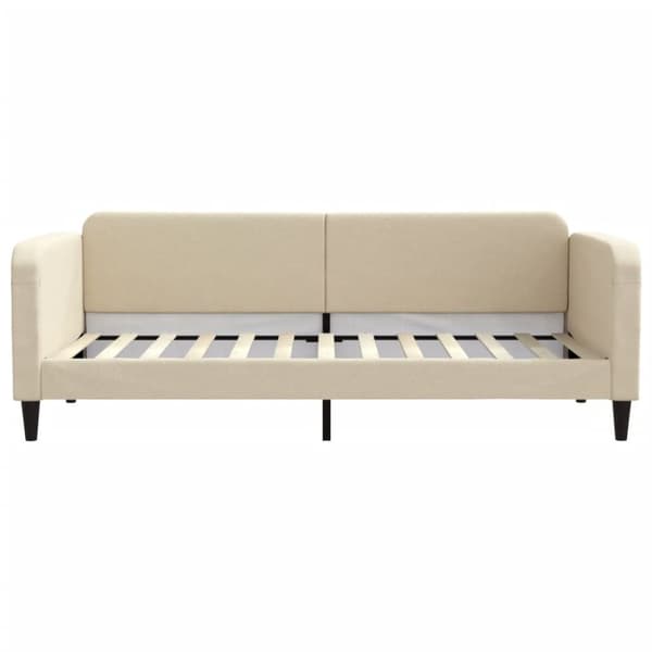Dagbädd med madrass beige 90x200 cm tyg
