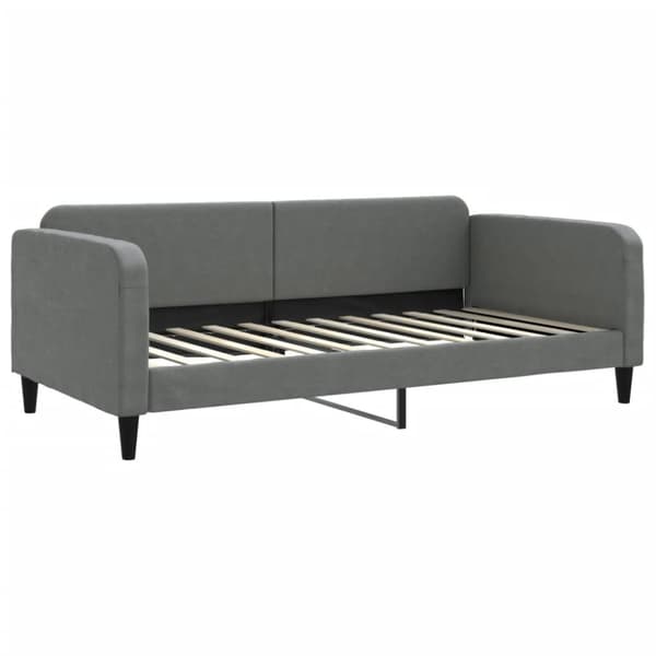 Dagbädd med extrabädd och madrasser mörkgrå 100x200 cm tyg
