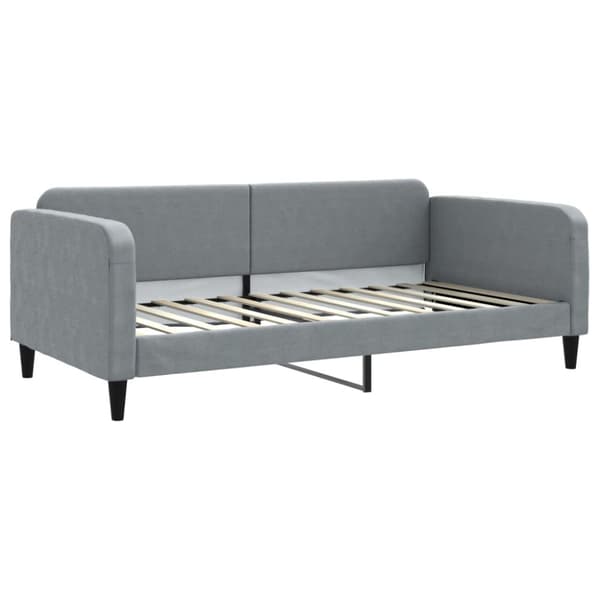 Dagbädd utdragbar med lådor ljusgrå 100x200 cm tyg