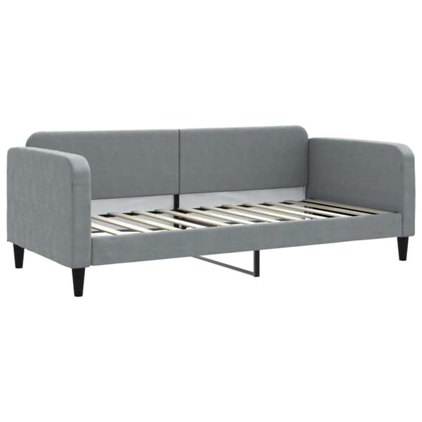 Dagbädd utdragbar med madrasser ljusgrå 90x200 cm tyg