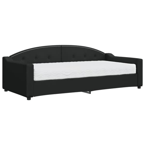 daybed med madras 90x200 cm stof sort