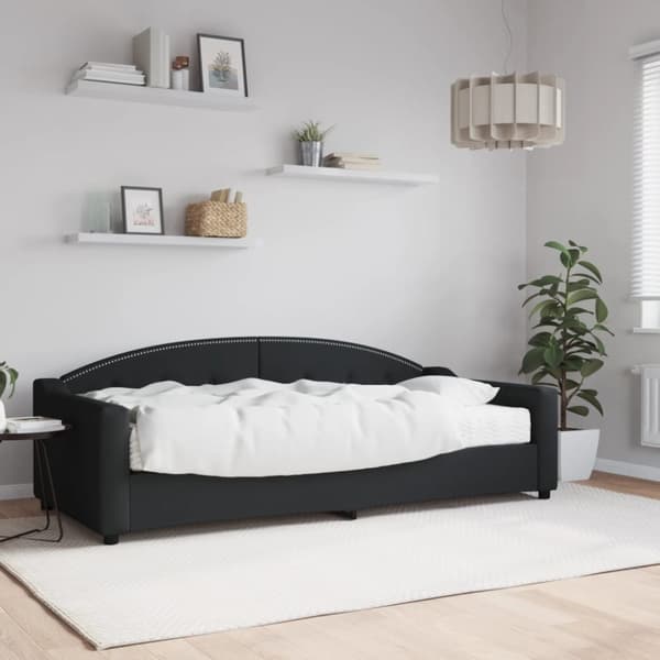 daybed med madras 90x200 cm stof sort