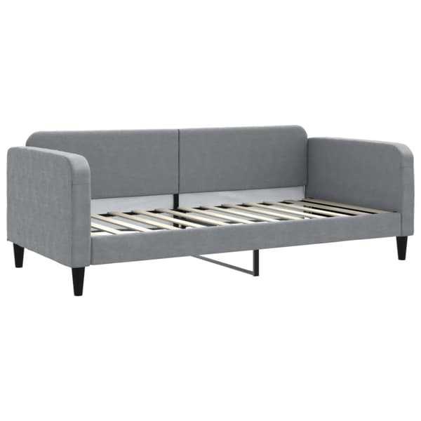 daybed med madras 90x200 cm stof lysegrå