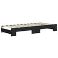 Miniatyrbillede 5 af 10: daybed med udtræk og skuffer 80x200 cm stof sort
