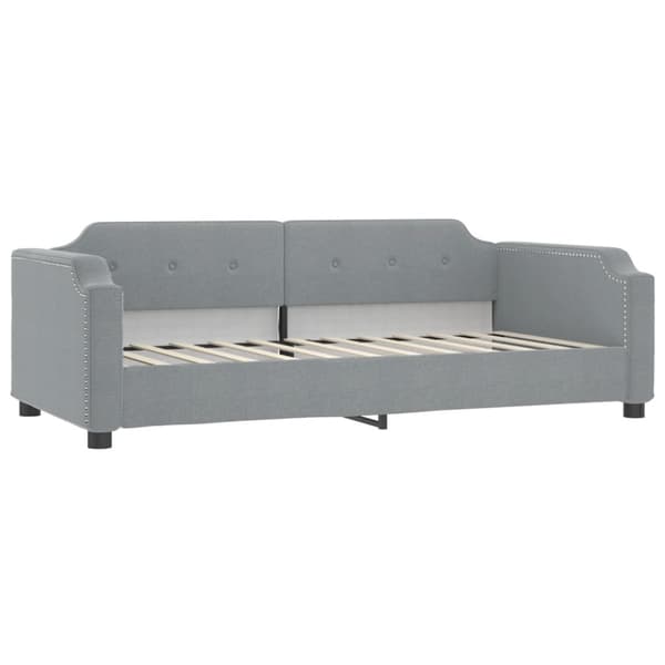 Dagbädd med madrass ljusgrå 100x200 cm tyg