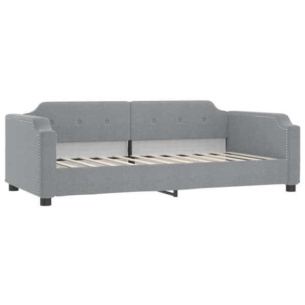 Dagbädd med madrass ljusgrå 80x200 cm tyg
