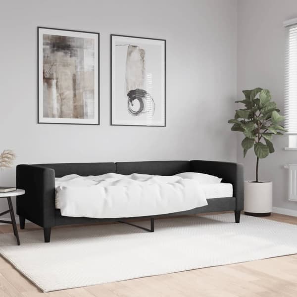 Dagbädd med madrass svart 80x200 cm tyg