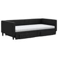 Miniatyrbillede 3 af 10: daybed med udtræk og skuffer 100x200 cm stof sort