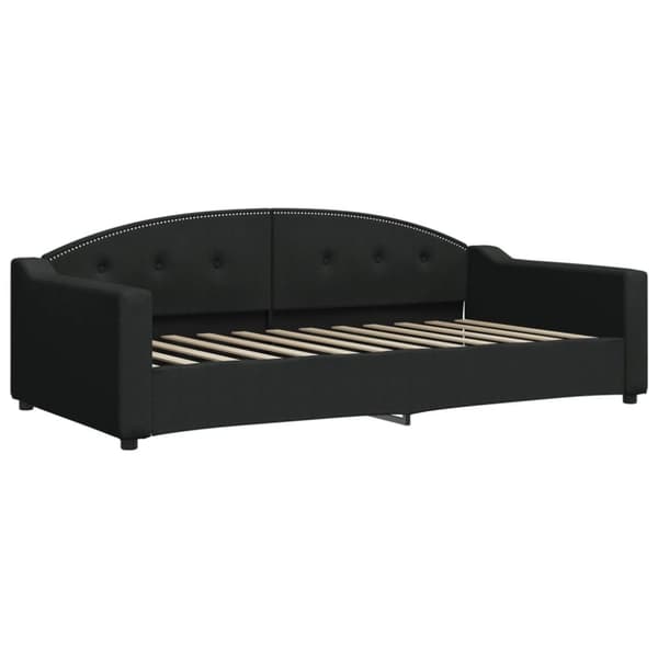 daybed med udtræk og skuffer 100x200 cm stof sort