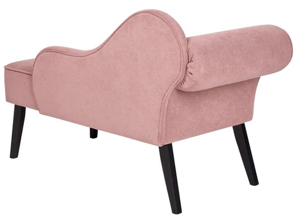 Divaani vaaleanpunainen kangas verhoiltu puujalat vasenkätinen yhdelle glamour
