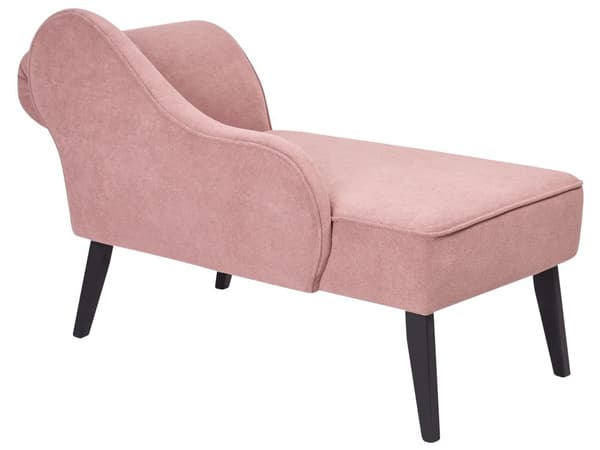 Divaani vaaleanpunainen kangas verhoiltu puujalat oikeakätinen yhdelle glamour