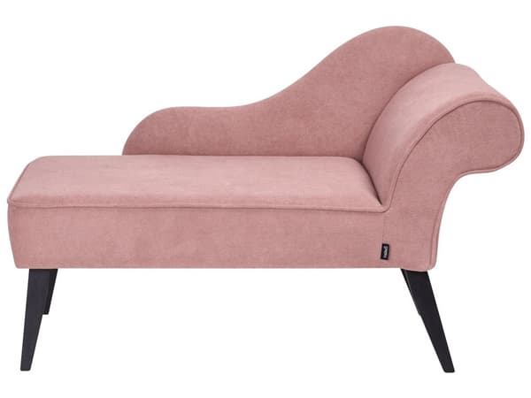 Divaani vaaleanpunainen kangas verhoiltu puujalat oikeakätinen yhdelle glamour