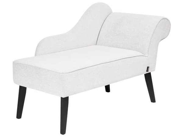 Divaani valkoinen kangas verhoiltu puujalat oikeakätinen yhdelle glamour
