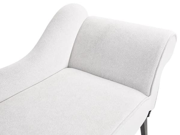 Schäslong Vit klädsel i polyestertyg Svarta träben Höger Retro Design