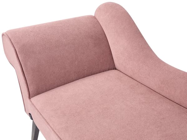 Schäslong Rosa klädsel i polyestertyg Svarta träben Vänster retrodesign