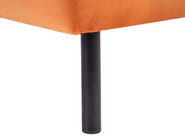 Chaiselong Orange Velour Venstrevendt Pyntepude Retro Minimalistisk Moderne Stil Stue Værelse