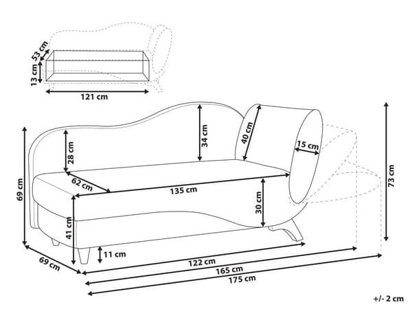 Chaiselong Lysegrå Velour Lyst Træben 2 Personers Blød Polstret Hjørnesofa Daybed med Opbevaring Stue Retro Rygpuder Tilbehør Inspiration