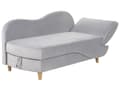 Miniatyrbillede 6 af 11: Chaiselong Lysegrå Velour Lyst Træben 2 Personers Blød Polstret Hjørnesofa Daybed med Opbevaring Stue Retro Rygpuder Tilbehør Inspiration
