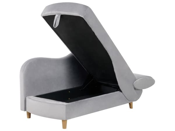 Chaiselong Lysegrå Velour Lyst Træben 2 Personers Blød Polstret Hjørnesofa Daybed med Opbevaring Stue Retro Rygpuder Tilbehør Inspiration