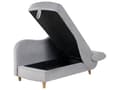 Miniatyrbillede 7 af 11: Chaiselong Lysegrå Velour Lyst Træben 2 Personers Blød Polstret Hjørnesofa Daybed med Opbevaring Stue Retro Rygpuder Tilbehør Inspiration